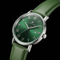 Franklord Prestige Emerald Leather Men's Watch – Green Sunburst Dial & Green Leather Strap