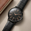 The Classic Roman Men's Watch - Obsidian Black