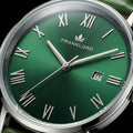 Franklord Prestige Emerald Steel Men's Watch – Green Sunburst Dial & Stainless Steel Bracelet