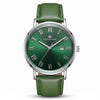 Franklord Prestige Emerald Leather Men's Watch – Green Sunburst Dial & Green Leather Strap