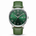 Franklord Prestige Emerald Leather Men's Watch – Green Sunburst Dial & Green Leather Strap