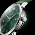 Franklord Prestige Emerald Leather Men's Watch – Green Sunburst Dial & Green Leather Strap