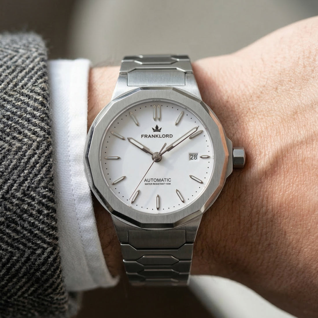 Franklord Optimus 2.0 — Frost White | Japanese Automatic Watch. - Franklord Watches