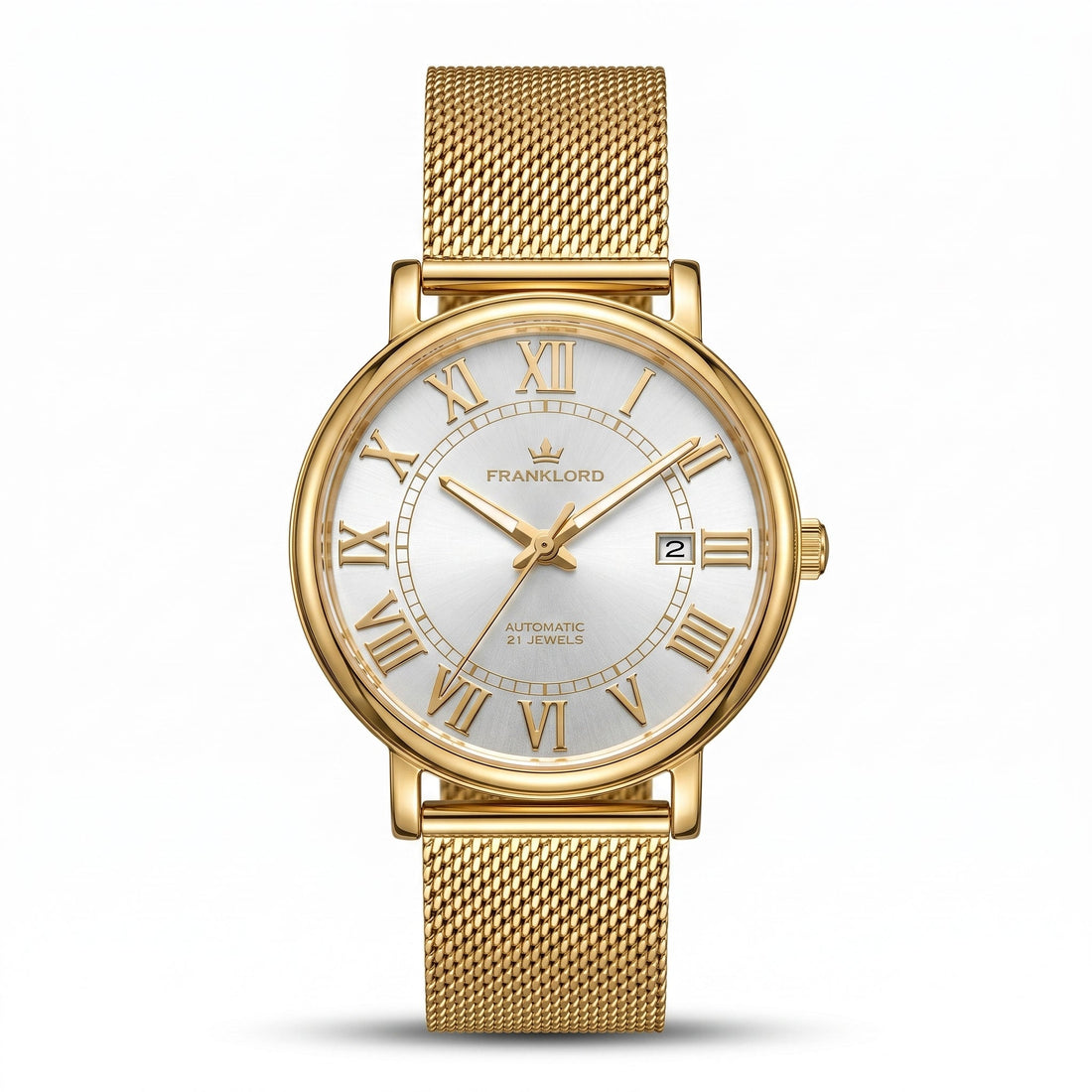 Franklord Eternal Roman Automatic – Exclusive Gold Edition - Pearl Dial | Miyota 8215 Luxury 21-Jewel Dress Watch