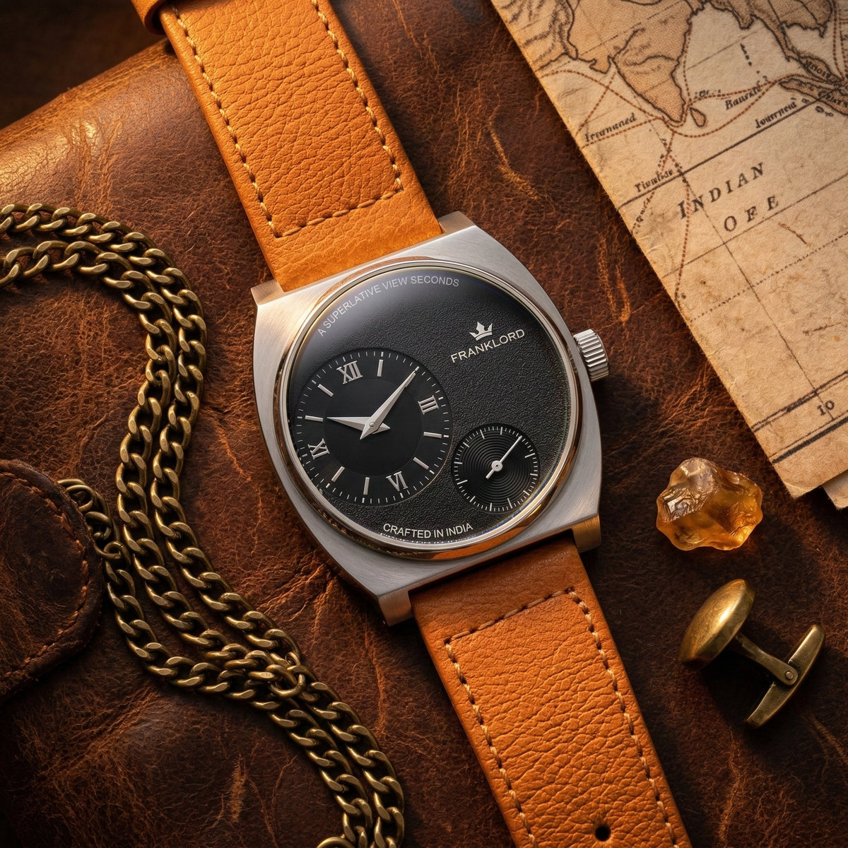 Franklord Eccentrica | Asymmetric Small Second Watch - The Noir Heritage