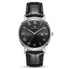 Franklord Prestige Onyx Leather Men's Watch – Black Sunburst Dial & Black Leather Strap