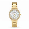 Franklord Callista Pearl | White Mother-of-Pearl Diamond Bezel Watch for Women