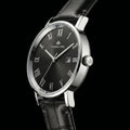 Franklord Prestige Onyx Leather Men's Watch – Black Sunburst Dial & Black Leather Strap