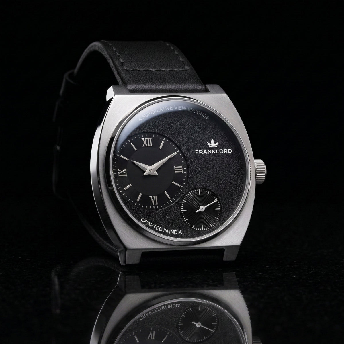Franklord Eccentrica | Asymmetric Small Second Watch - The Midnight Onyx