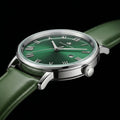 Franklord Prestige Emerald Leather Men's Watch – Green Sunburst Dial & Green Leather Strap
