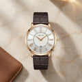 The Classic Roman Men's Watch - Ivory Gold
