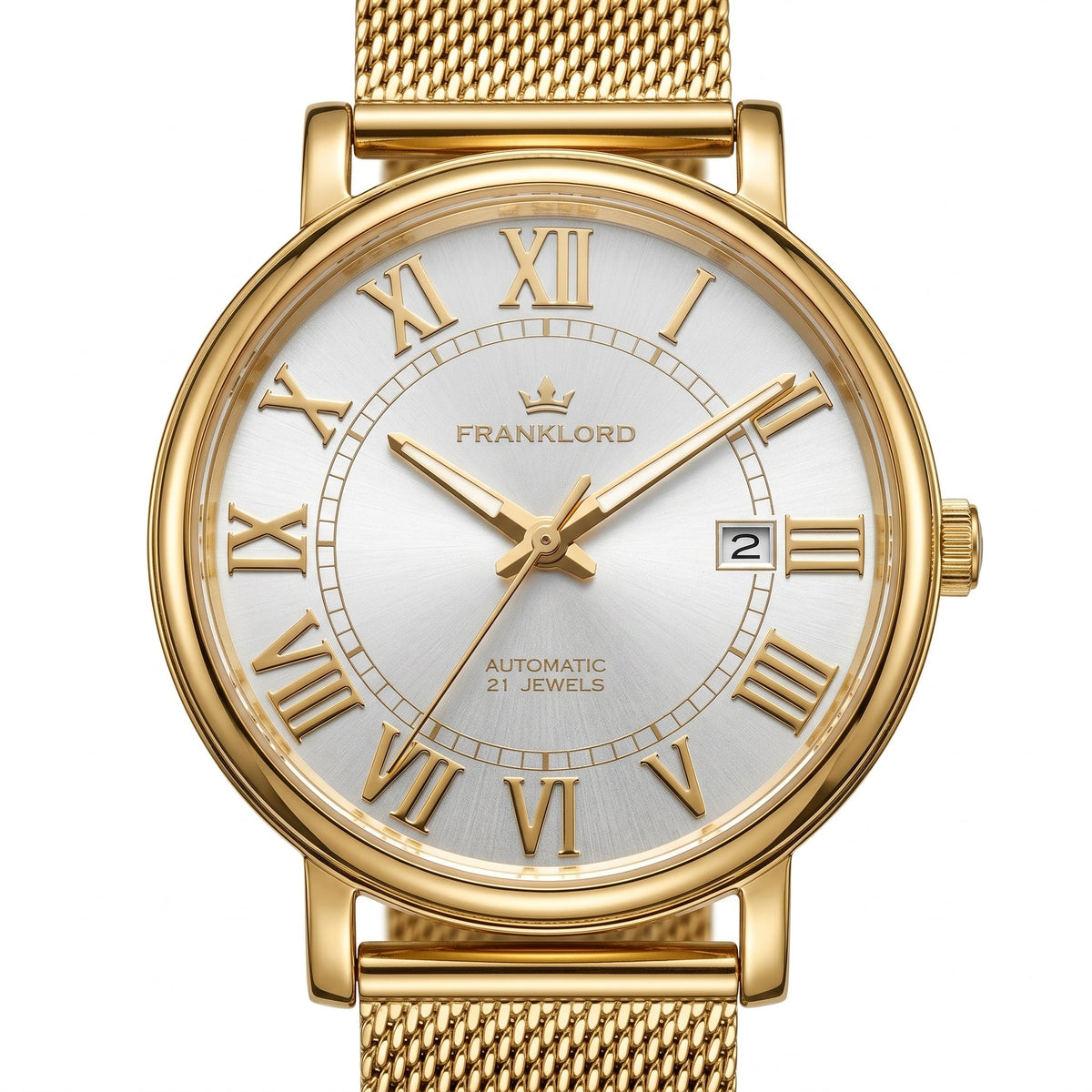 Franklord Eternal Roman Automatic – Exclusive Gold Edition - Pearl Dial | Miyota 8215 Luxury 21-Jewel Dress Watch