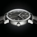 Franklord Prestige Onyx Leather Men's Watch – Black Sunburst Dial & Black Leather Strap