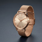 Franklord Classique Women's Ultra-Slim Watch – 32mm Rose Gold Stainless Steel Mesh
