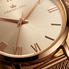 Franklord Classique Women's Ultra-Slim Watch – 32mm Rose Gold Stainless Steel Mesh