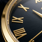 Franklord Classique Women's Ultra-Slim Watch – 32mm Gold Stainless Steel with Black Roman Dial