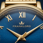 Franklord Classique Women's Ultra-Slim Watch – 32mm Gold Stainless Steel with Blue Roman Dial