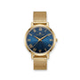 Franklord Classique Women's Ultra-Slim Watch – 32mm Gold Stainless Steel with Blue Roman Dial