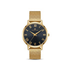 Franklord Classique Women's Ultra-Slim Watch – 32mm Gold Stainless Steel with Black Roman Dial