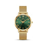 Franklord Classique Women's Ultra-Slim Watch – 32mm Gold Stainless Steel with Green Roman Dial