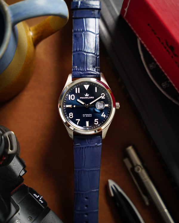 Regal Sapphire - Ocean Leather Luxury Automatic Watch