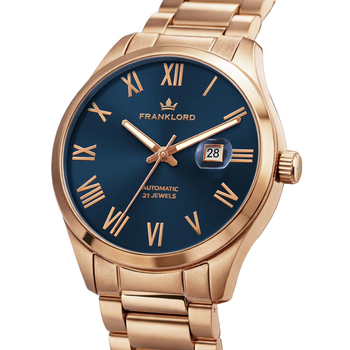 Mahavastu Navy Prestige Automatic Watch for Men – Rose Gold