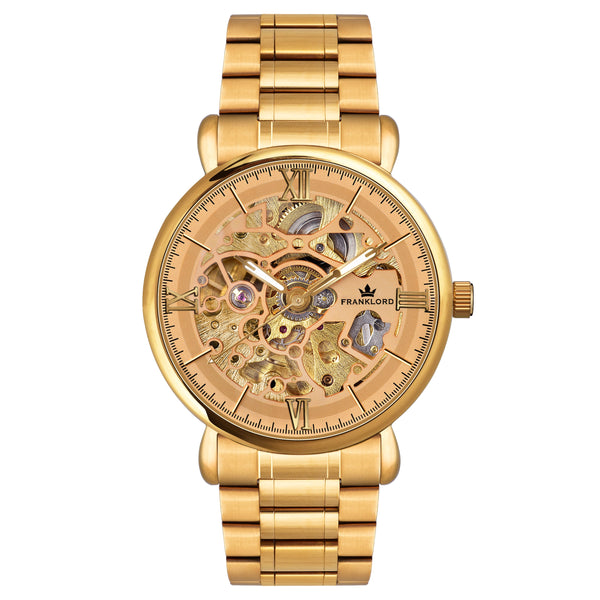Franklord Mechanis Regal Gold - Luxury Skeleton Automatic Watch