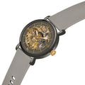Angled view of Franklord Mechanis Titanium Drift automatic watch showcasing the exposed mechanics and sleek case design.