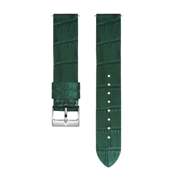 Franklord Dark Green 20mm Genuine Leather Watch Strap – Premium Quick Release Replacement Band